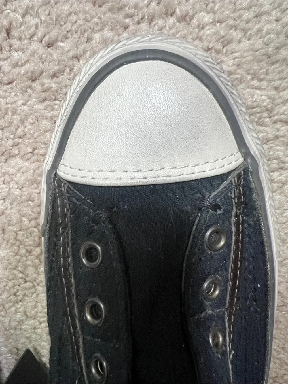 John varvatos converse Black Slip-On Canvas Sneakers with White Toe Cap - Picture 3 of 6